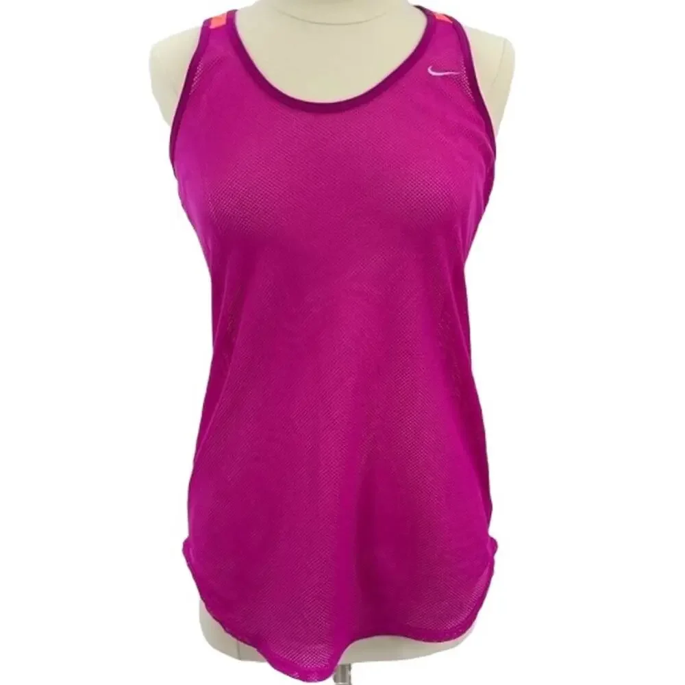 NIKE Workout Sleeveless Pink Mesh Top